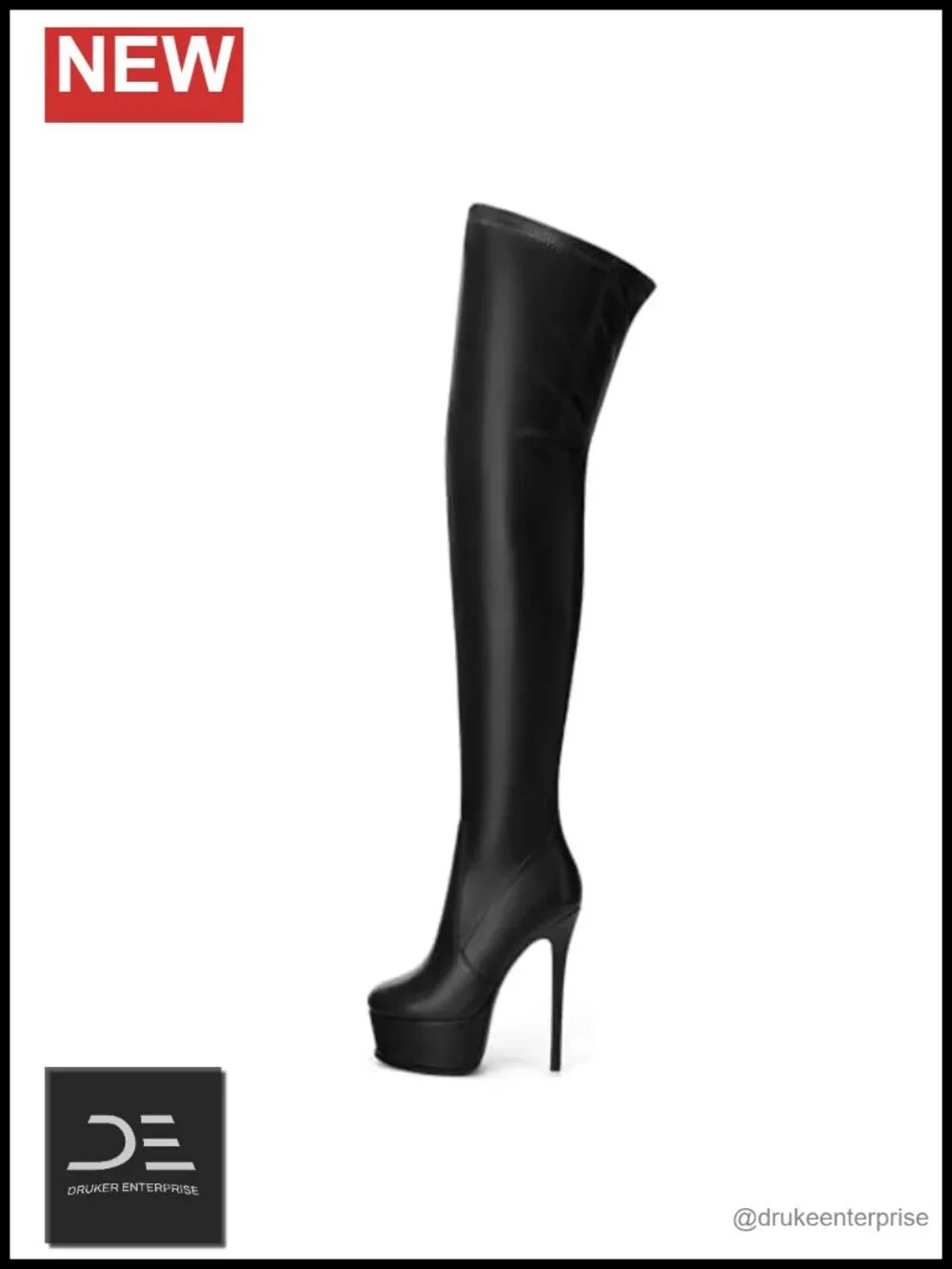 Women's Over the Knee Boots with Stiletto Heel Platform Zip Closure Round Toe